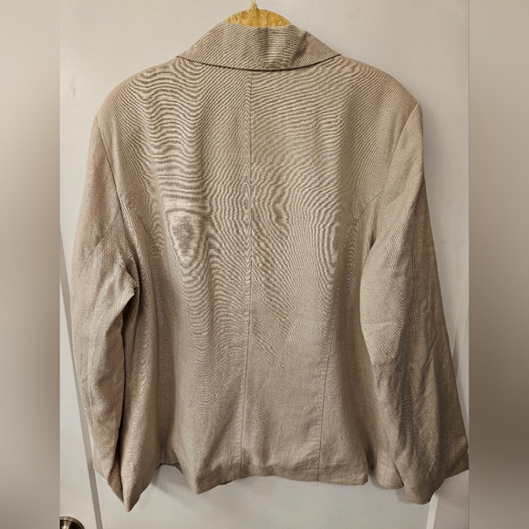 NWT - Linen Rayon Blend Coldwater Creek Oatmeal Blazer - Size XL - Picture 4 of 6